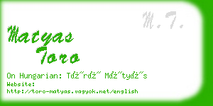 matyas toro business card